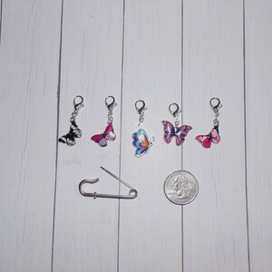 Butterfly Crochet Stitch Markers // Insect Progress Keepers // Multicolor Planner Clips // Notebook Charms // WIP // Yarn Charms