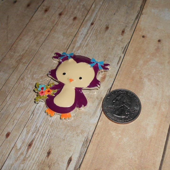 Ophelia the Owl Needleminder // Purple Owl Needle Minder // Cross Stitch Minder // Embroidery // Qui