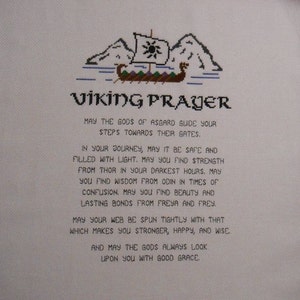 Viking Prayer Cross Stitch Pattern // Nordic Poem Digital Pattern // PDF // Vikings X-Stitch // Norse Warrior // Seafaring Benediction