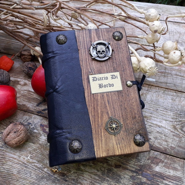 PIRATE LOGBOOK, journal, diary, navy book. handmade, medieval bookbinding, blank book,