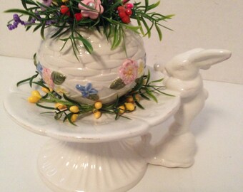 Ramo de botones de Pascua vintage ~ Plato para pastel ~ Decoración del hogar de Pascua/primavera