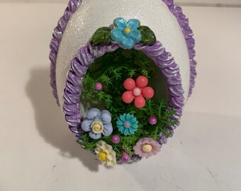 Easter Vintage Button Bouquet/sugar egg-Spring Country Rustic Primitive Home Decor