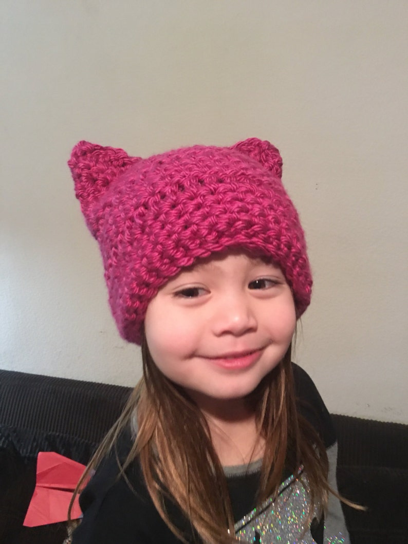 Women/'s Pink Berry Pussy Hat Project Kitty Beanie Women/'s March Pussyhat Cat Hat