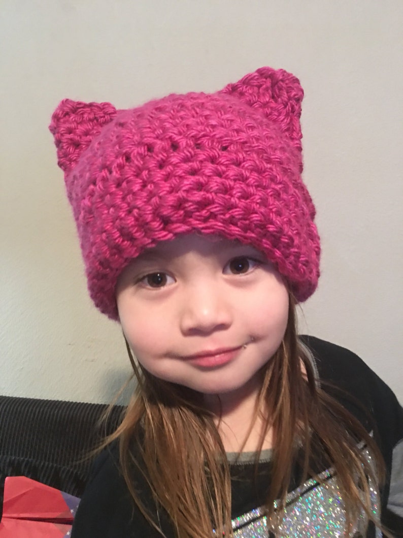 Women/'s Pink Berry Pussy Hat Project Kitty Beanie Women/'s March Pussyhat Cat Hat