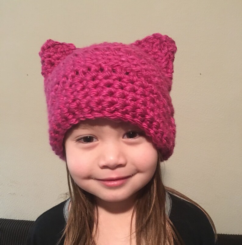 Women/'s Pink Berry Pussy Hat Project Kitty Beanie Women/'s March Pussyhat Cat Hat