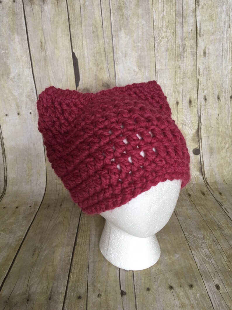 cat Hat Adult Women/'s Pink Raspberry Pussy Hat women/'s March Pussyhat Kitty Beanie