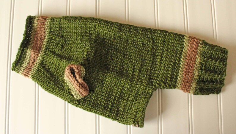 Dog Clothing Medium Breed Dog Clothes Knitted Pet Clothing- XS Small Medium Large Dog Sweater Green and Brown Medium Dog Sweater