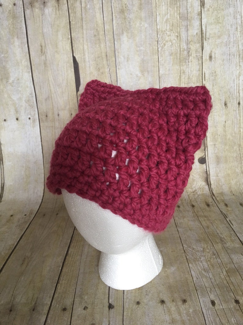 cat Hat Adult Women/'s Pink Raspberry Pussy Hat women/'s March Pussyhat Kitty Beanie