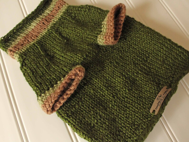 Dog Clothing Medium Breed Dog Clothes Knitted Pet Clothing- XS Small Medium Large Dog Sweater Green and Brown Medium Dog Sweater