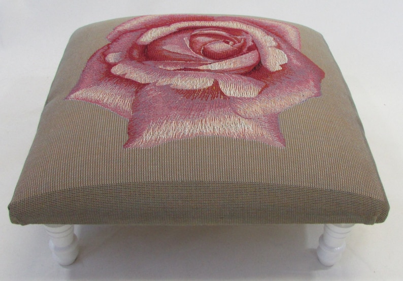Corona Decor Co Rosa Pink French Woven Footstool