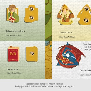 Middle-earth fanart Enamel pin|Dragon-sickness Bilbo Redbook|badge pin|lapel pin|Lord of the Rings|Hobbit|LOTR|Tolkien