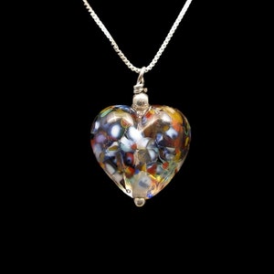 Collana Cuore in Vetro di Murano, Argento Sterling, acciaio inox, cuore in vetro, Made in Italy