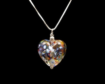 GlassOfVenice Murano Glass Venetian Marble Heart Pendant Sunshine GlassOfVenice Murano Glass Venetian Marble Heart Pendant Sunshine