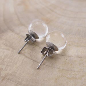 Murano Glass stud earrings, glass beads earrings , surgical steel , sterling silver, dot earrings, glass jewelry,  Made in Italy