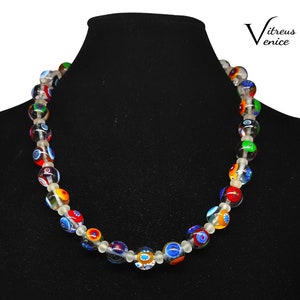 Murano Glass Necklace, glass jewelry, sterling silver, Made in Italy