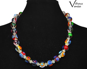 Murano Glass Necklace, glass jewelry, sterling silver, Made in Italy