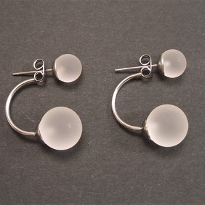 Murano Glas Ear Jacket Ohrringe, Glasohrringe, Ear Jacket, Chirurgenstahl, Made in Italy