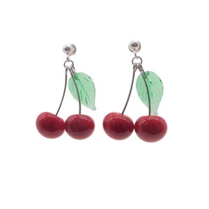 Muranoglas Kirschen Ohrringe: Italienischer Obstschmuck