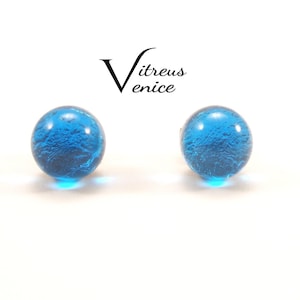 Murano Glass Stud Earrings: Sterling Silver, Venetian Jewelry, Made in Italy
