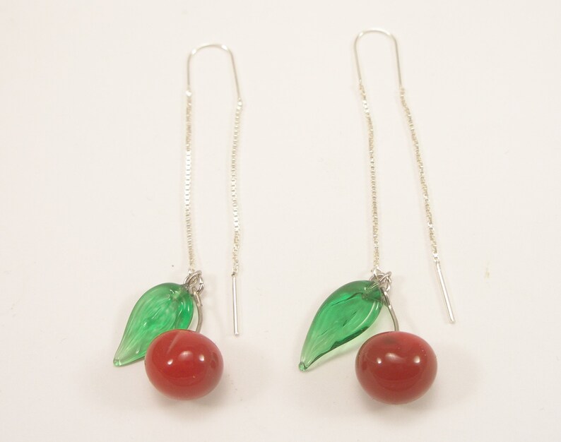 Cherry earrings sterling silver Clearance