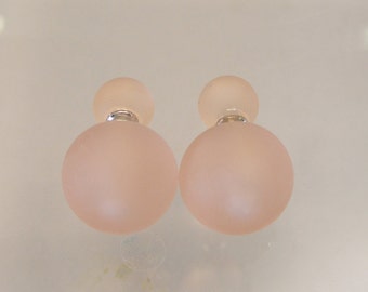 Murano glass double beads earrings, double sided earrings, glass jewelry,surgical steel, Made in Italy