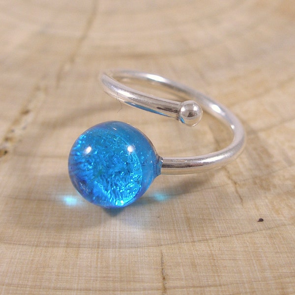 Anello in vetro di Murano, anello Contrariè, anello in argento sterling, anello in vetro, gioielli veneziani, Made in Italy