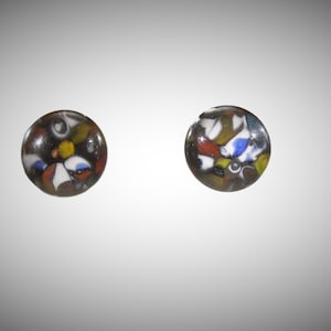 Murano Glass stud earrings, fused glass ear post, glass post earrings, surgical steel, Sterling silver, dot earrings, Made in Italy