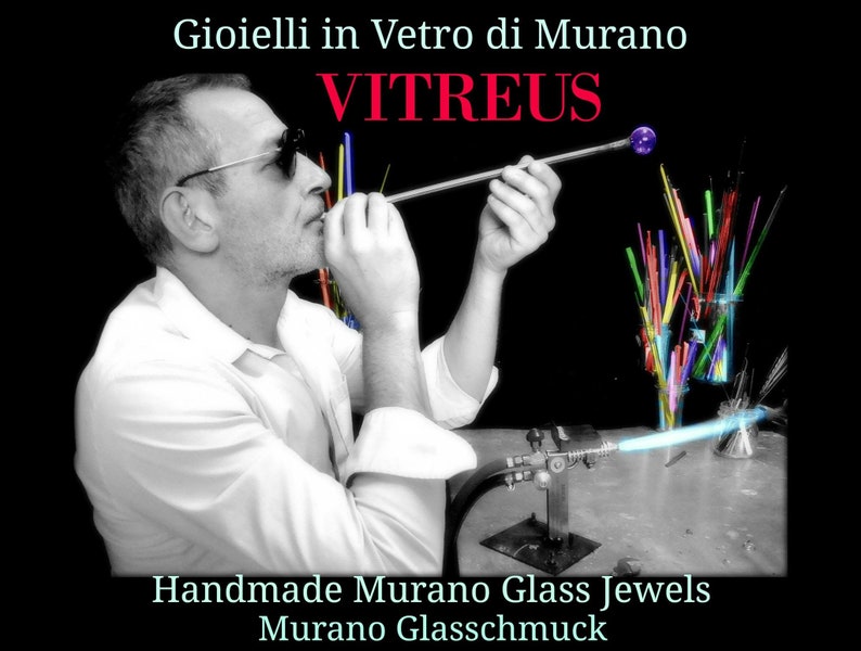 Murano Glass necklace,glass pendant, venetian Jewel, Murano pendant, glass necklace, Made in Italy image 7