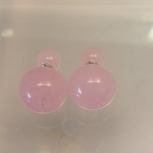 Murano glass double beads earrings, double sided earrings, glass jewelry,surgical steel, Made in Italy
