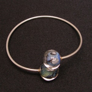 Murano Glass Bracelet: Sterling Silver Contrariè Bangle, Made in Italy