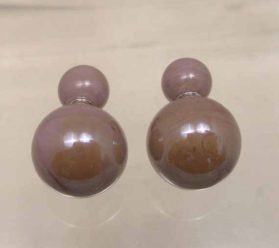 Orecchini A Palla Murano Turbolenza Viola - Vetro Di Murano Autentico Fatto A Mano - Glass Of Venice