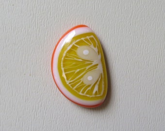 Citrus slice, fused glass  fridge magnet