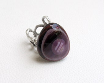 Adjustable purple glass statement ring