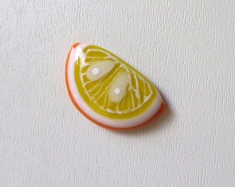 Citrus slice, fused glass  fridge magnet