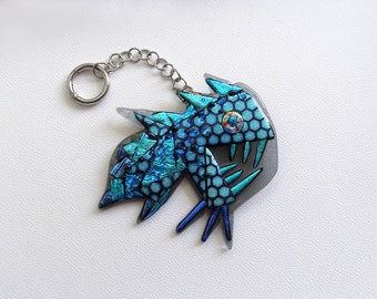 Dichroic glass Fish wall hanging decoration