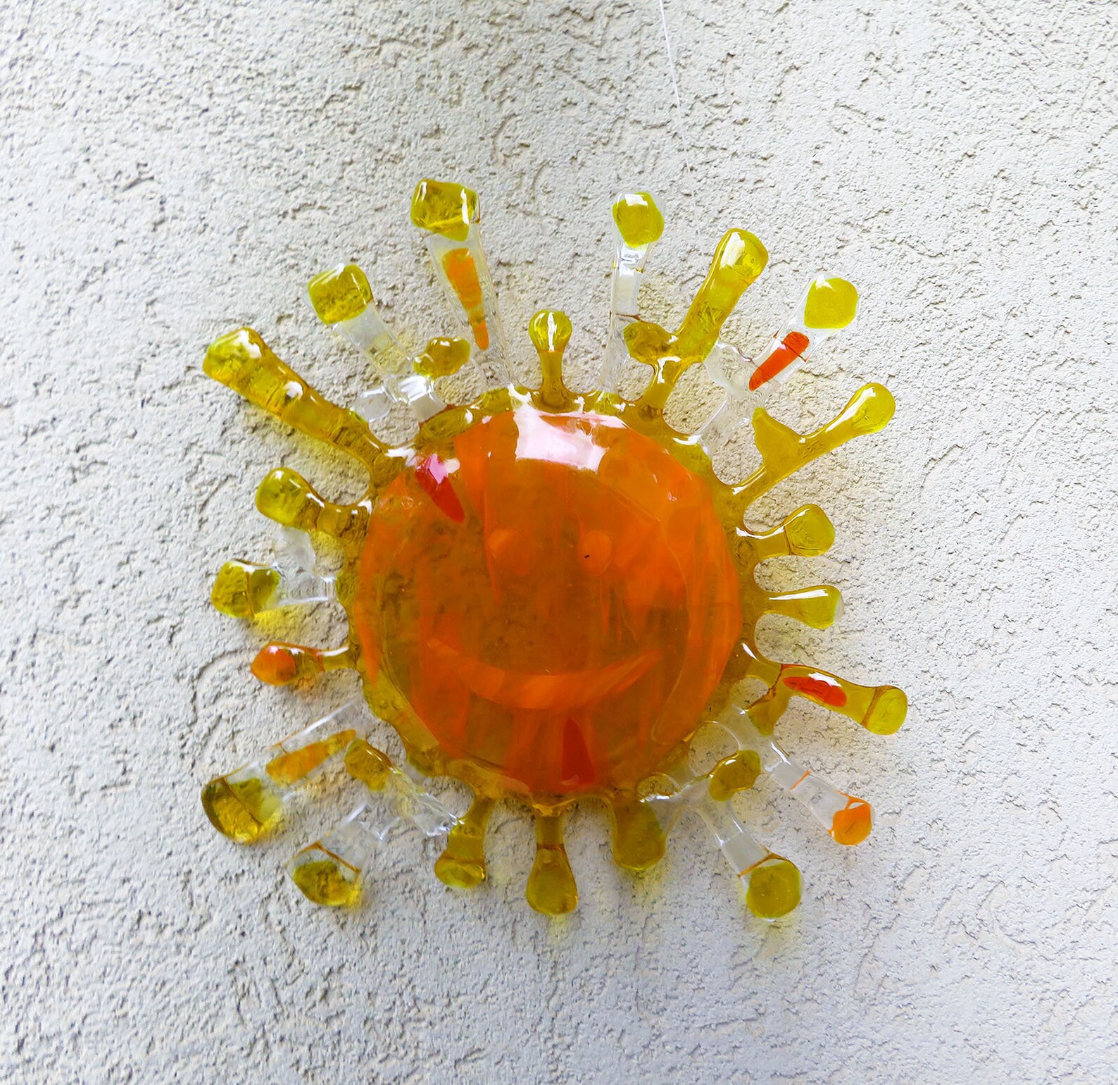 Fused glass Smiling Sun suncatcher Etsy