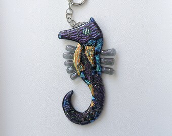 Dichroic glass Seahorse wall hanging decoration