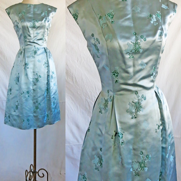 Vintage 1960's Silk Dress in Blue