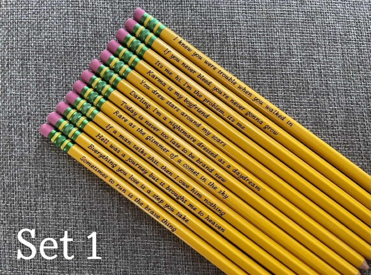 Taylor Swift Lyrics Engraved Pencils Etsy