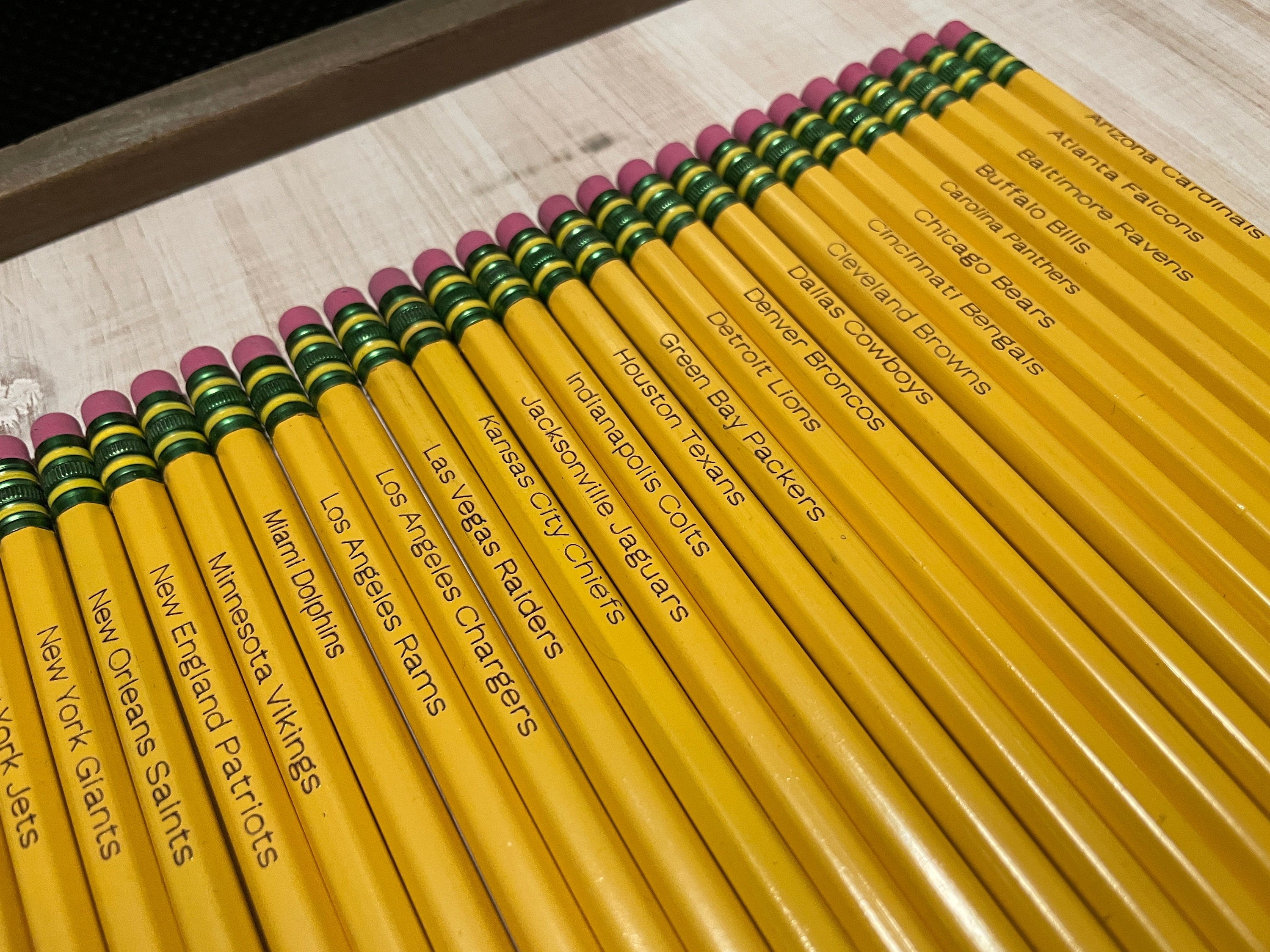 NFL Teams Engraved Pencils Etsy