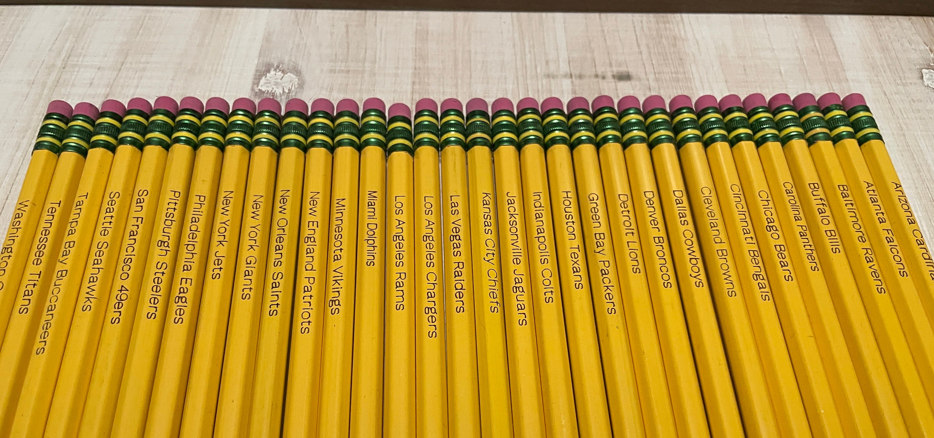 NFL Teams Engraved Pencils Etsy