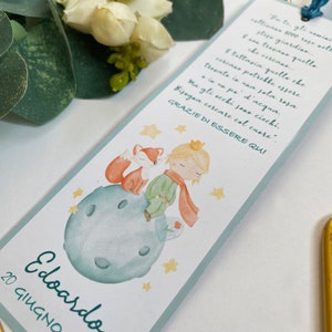 LITTLE PRINCE BOOKMARK favor/gift for baptism guests, communion or confirmation gift, birthday gift, personalized placeholder