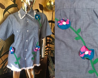 Vintage Shirt With Flowers