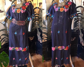 Vintage Mexican Embroidered Dress