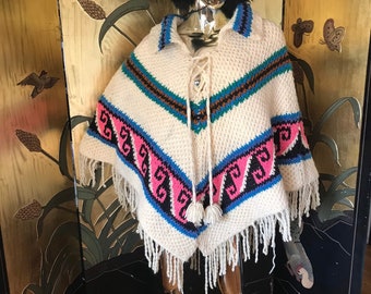 Vintage Poncho Knit Wool