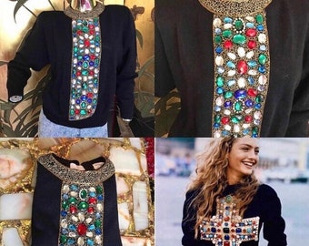 Vintage embellished Sweater by Bonnie Boerer and Company