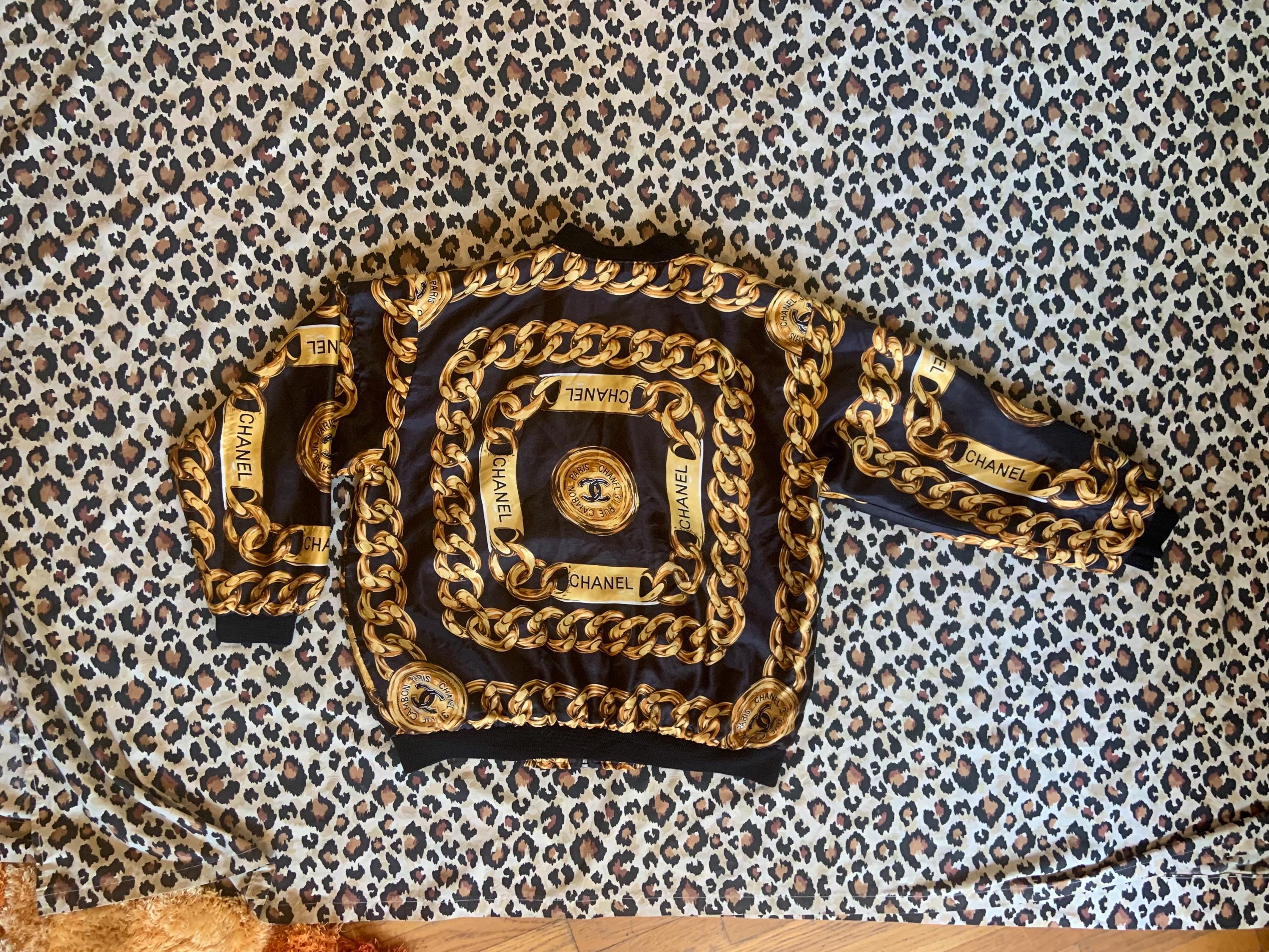 Chanel chain bomber jacket best sale