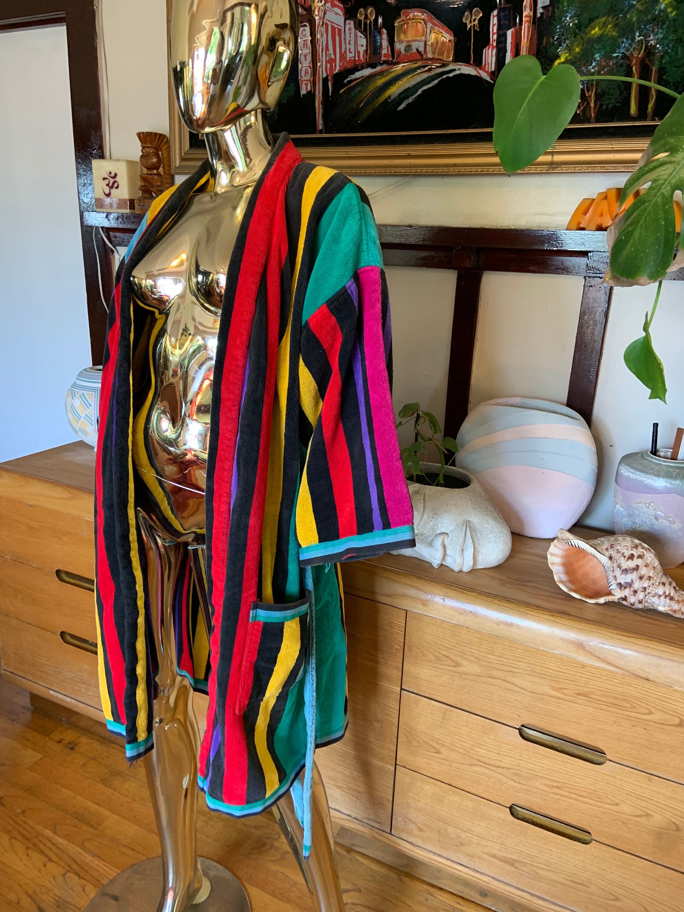 ローブ/Robe ニット ジャケット【M】レトロ カラフル ヴィンテージ ローブ/Robe ニット ジャケット【M】レトロ カラフル ヴィンテージ