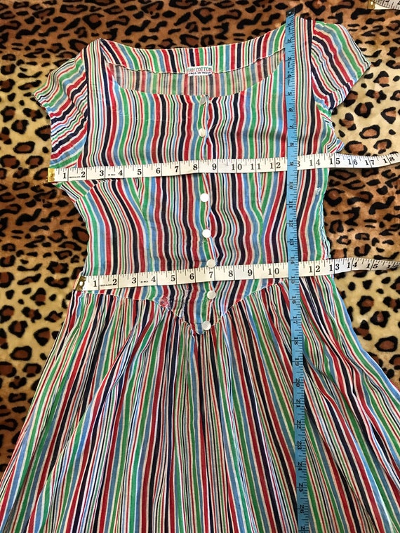 Vintage 60s Indian Cotton Gauze Rainbow Dress - image 6