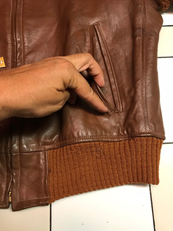 Vintage Leather Knit Jacket - image 6